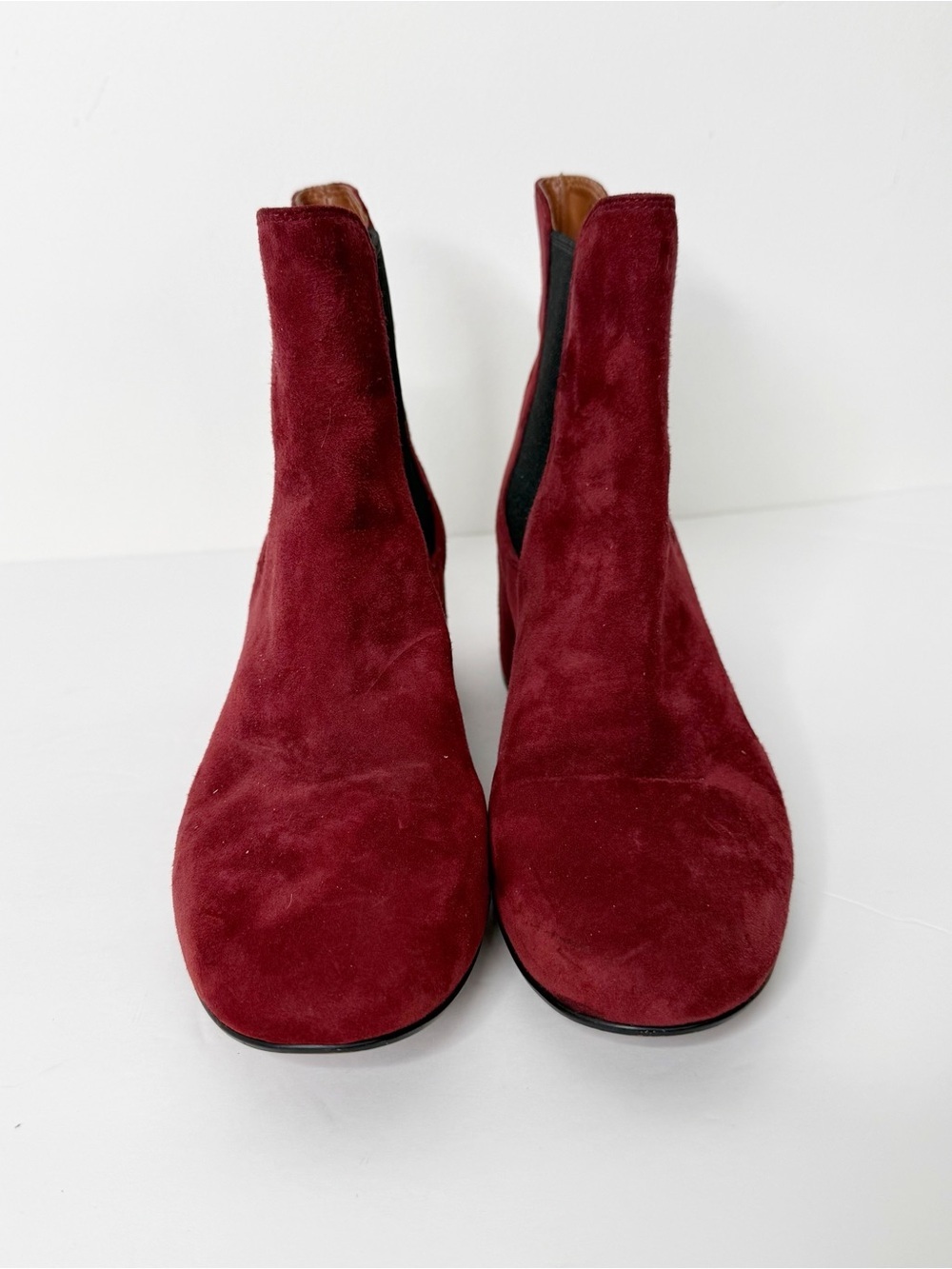 COACH | Ankle Slip On Suede Bootie Boots Shoes In Wine Burgundy Sz. 8 - Picture 3 of 7